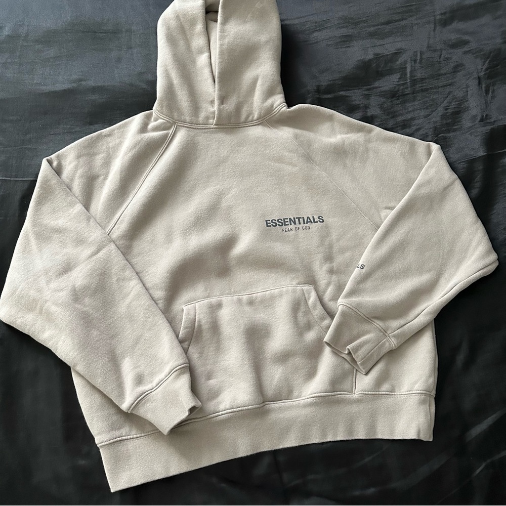 Taupe Essentials Logo Hoodie Size XXS